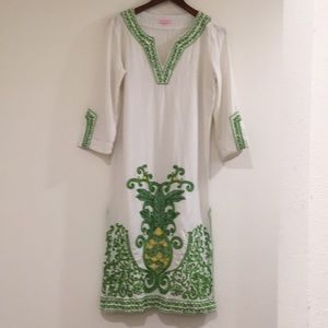 Lilly Pulitzer Vintage Green/Yellow Beaded Maxi Dress